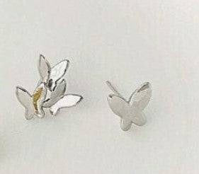 Asymmetrical "Butterfly" ear studs