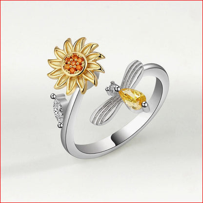 Sunflower Sterling Silver Fidget Ring