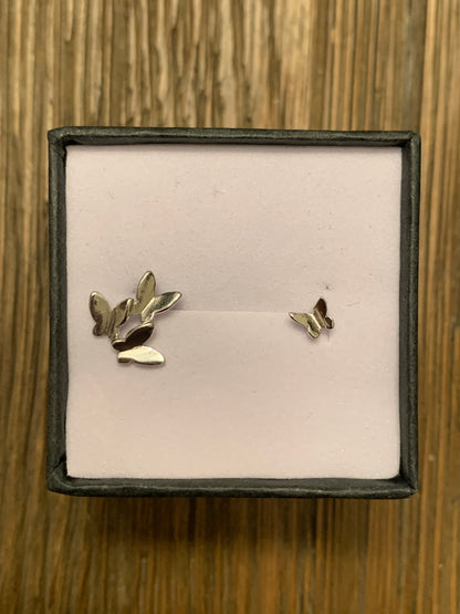 Asymmetrical "Butterfly" ear studs