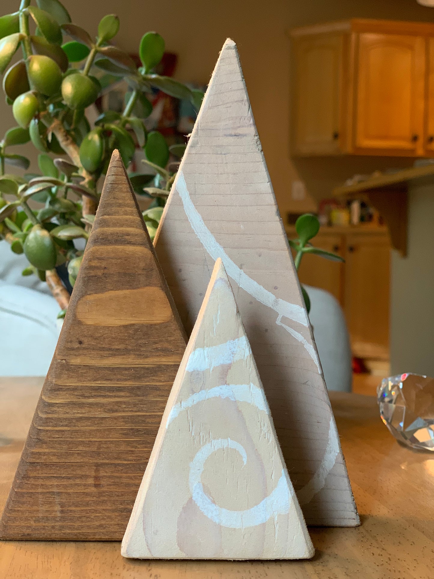 Wood trees shelf decor