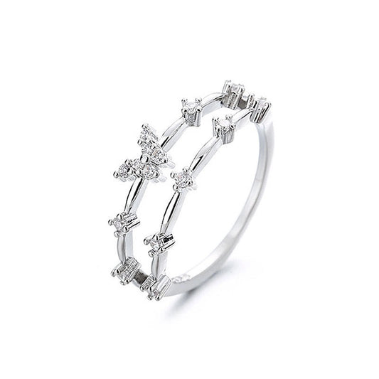 Double Layering Butterfly Ring in 925 Sterling Silver