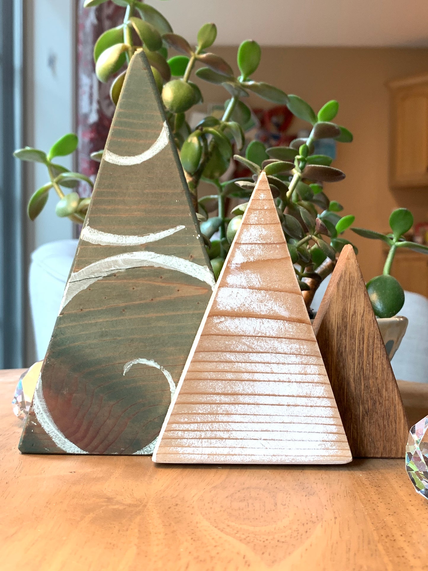 Wood trees shelf decor