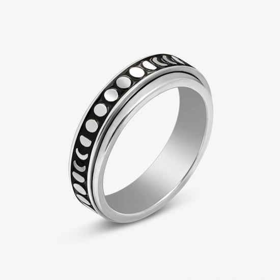 Moon phase Stainless steel Fidget Ring