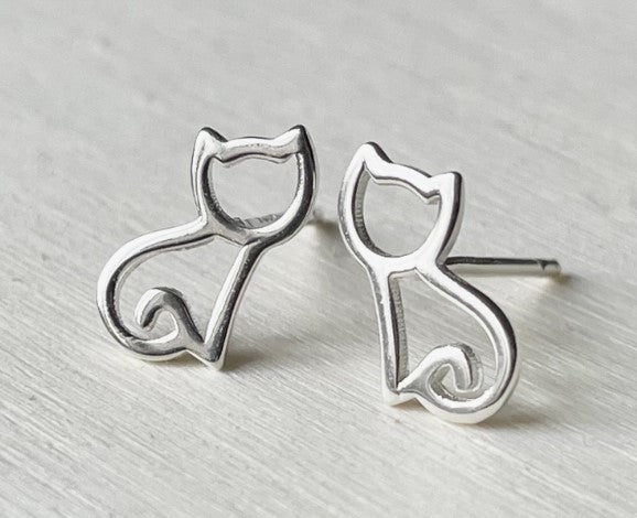 Sterling Silver Cat ear studs