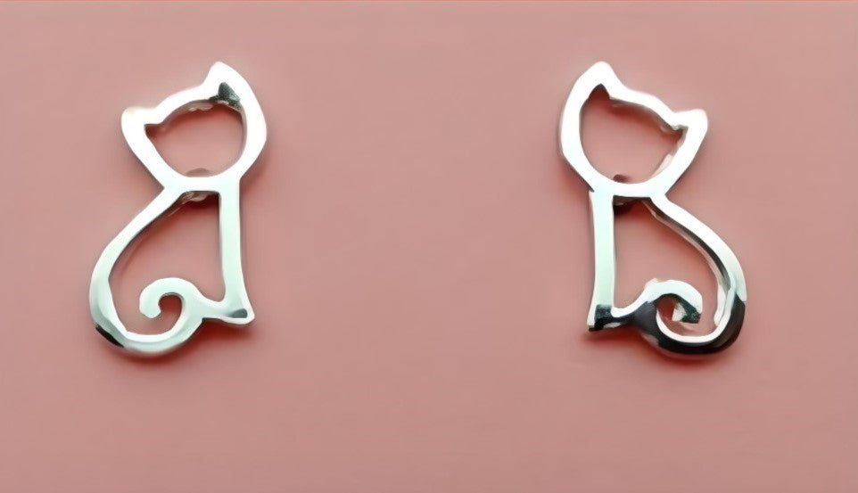 Sterling Silver Cat ear studs